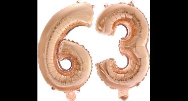 Folieballon nr. 63 Rosé Goud 41cm