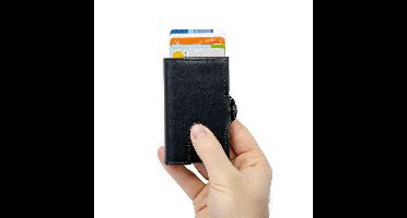 Silvergear Leder Pasjeshouder Portemonnee - RFID anti-skim bescherming - Ideaal Vaderdag & verjaardag Cadeau voor Mannen - Zwart