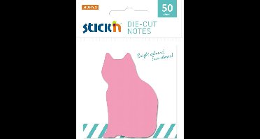 Stick'n Sticky Katten Notes - 68 x 45mm - Roze Sticky Notes - 50 Memoblaadjes