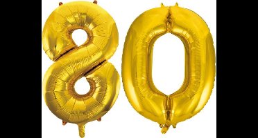 Folieballon nr. 80 Goud 86cm