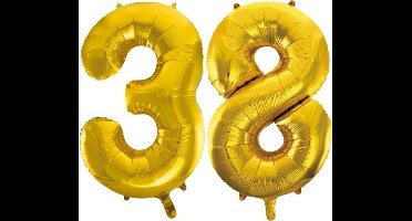 Folieballon nr. 38 Goud 86cm