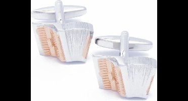 Manchetknopen - Accordeon Rose Goud en Zilver
