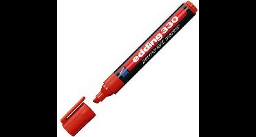 edding 330 Permanente Marker, Beitelvormige Punt, 1 - 5 mm, Rood (pak 10 stuks)