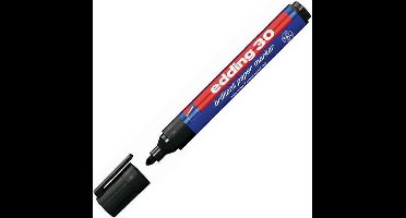 edding 30 Brilliant Paper Marker, Ronde Punt, 1,5 - 3 mm, Zwart (doos 10 stuks)