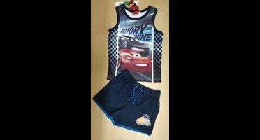 Disney Cars set - mouwloos - marineblauw - maat 92/98
