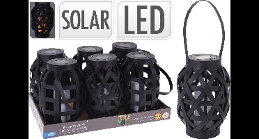Solar lantaarn Rotan zwart LED