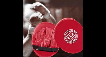 2X Bokshandschoenen Pads voor Muay Thai | Kick Boxing MMA Training | PU Schuim | Boxen | Bokspads | stootkussens | sparren |Thai boxing | Rood -New Age Devi