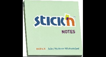 Stick'n sticky notes - 76x76mm - pastel groen - 100 memoblaadjes