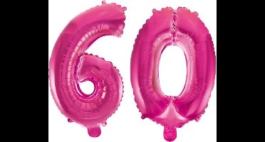 Folieballon 60 jaar roze 86cm