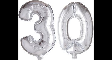 Folieballon 30 jaar zilver 41cm