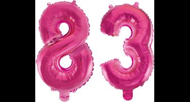 Folieballon 83 jaar roze 86cm