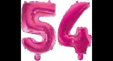 Folieballon 54 jaar roze 41cm