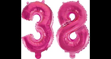 Folieballon 38 jaar roze 86cm