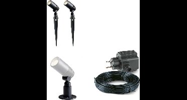 2x LED grond spot - 12V - 2 watt - complete set
