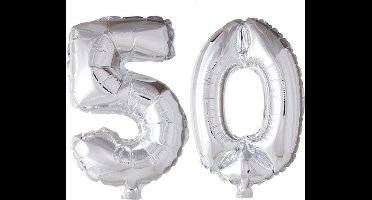 Folieballon 50 jaar zilver 41cm