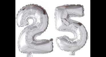 Folieballon 25 jaar zilver 41cm