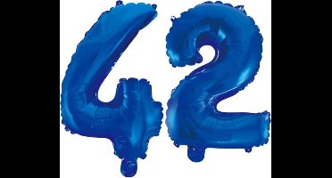 Folieballon 42 jaar blauw 41cm
