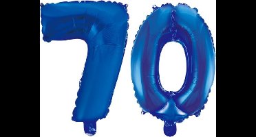 Folieballon 70 jaar blauw 86cm