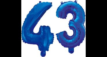 Folieballon 43 jaar blauw 41cm