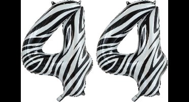 Folieballon 44 jaar zebra 86cm