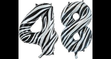 Folieballon 48 jaar zebra 86cm