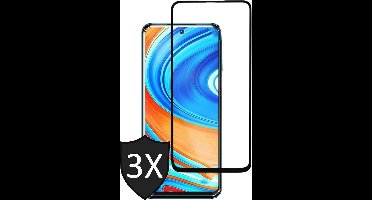 Screenprotector geschikt voor Xiaomi Redmi Note 9 Pro - Full Screen Protector Glas - 3 Stuks
