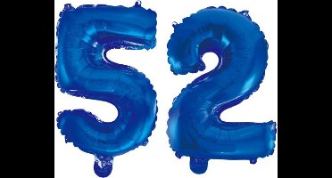 Folieballon 52 jaar blauw 86cm