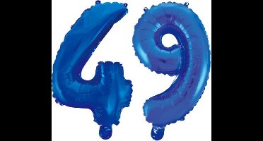 Folieballon 49 jaar blauw 86cm
