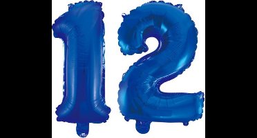 Folieballon 12 jaar blauw 86cm