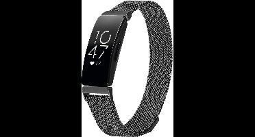 Bandje geschikt voor Fitbit Inspire HR - Zwart Milanese Band