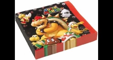 60x stuks Super Mario thema servetten - Kinderfeestjes feestartikelen/verseiring