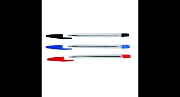 SOHO Balpennen Stylo Set 12 – Ergonomische grip pennen – Kantoorbenodigdheden – Kantooraccessoires – Hoogwaardig inkt – 12 Stuks – Zwart/rood/blauw