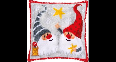 Vervaco - Kruissteekkussen kit - Kerst - Kerstkabouters - PN-0172634 - Borduren - Borduurpakket - Borduurpakket volwassenen - Borduurpakket kind