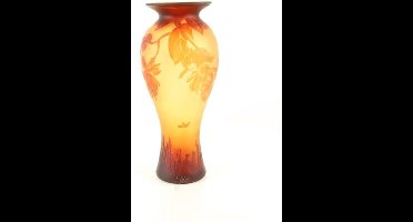 Vaas - Natuur schildering - Rood en geel accent - 44,7 cm hoog