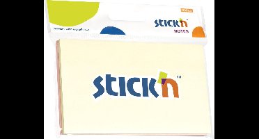 Stick'n sticky notes blister - 76x127mm, 2x pastel geel/roze, 50 memoblaadjes
