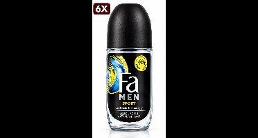 6 x Fa Men - Deodorant - Roller - Sport - 50ml