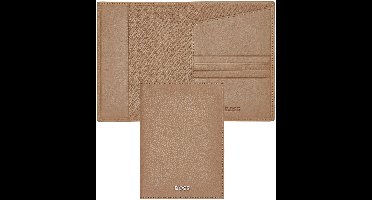 HUGO BOSS Leren Identiteitskaarthoesje Classic Grained Passport Case Camel Lichtbruin
