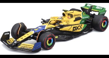 Bburago McLaren Mcl 38 - Modelauto - Schaal 1:43 - Geel/Groen/Blauw