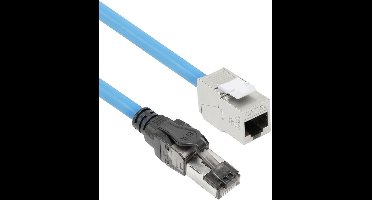 ACT Blauw 65 meter S/FTP CAT6A B2ca PoE++ 100W solid prefab installatiekabel, RJ45 male – female FB0165