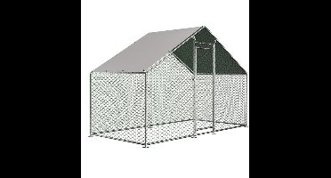 Buitenren Kip – Kippenren – Konijnenren – Dierenren – Buitenhok – Gegalvaniseerd Staal – Waterdicht PE Gaas – 3x1,5x2 Meter – Veiligheidsvergrendeling