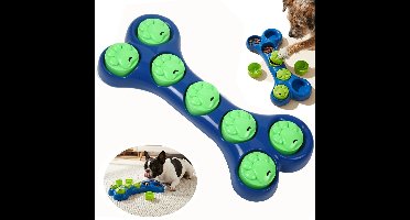 Voerbak met puzzelmechanisme voor honden - Voerdispenser in de vorm van een bot! Verstop snacks, speel spelletjes, interactieve voerbak met puzzelmechanisme, langzame voeding om braken en een opgeblazen gevoel te voorkomen - Groot formaat
