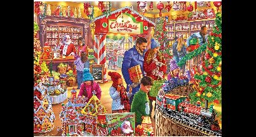 Gibsons kerstpuzzel legpuzzel Santa's Sweetshop 1000 stukjes.