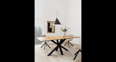 Eettafel Luno Keramiek Eiken Zwart 200cm - Giga Living