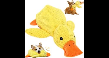 22 x 25 cm Eendenhond Speelgoed - Anti-Stress Eendenhond, Piepend Speelgoed, Knuffelbaar Hondenspeelgoed, Interactief Hondenspeelgoed, Onverwoestbaar, Hondenspeelgoed voor Kleine, Middelgrote en Grote Honden