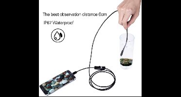 Endoscoop Camera 1M – USB-C - Flexibele Kabel (Soft) – 5.5mm Inspectiecamera – 6 LED Verlichting – IP67 Waterdicht – Voor Android OTG