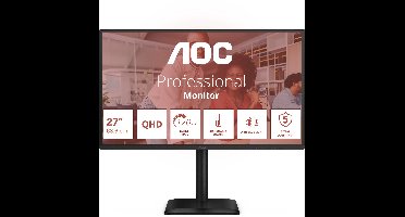Aoc Monitor 27 Q27E4U Ips Qhd 120Hz Hdmi Dp Hub Voor Telewerken Met