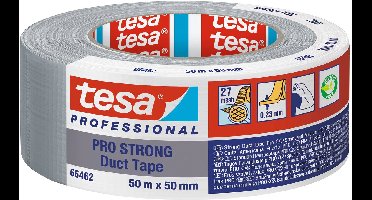 tesa Duct Tape Pro-Strong 66462-00003-00 Reparatietape Grijs (l x b) 50 m x 50 mm 1 stuk(s)