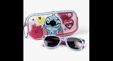 Stitch zonnebril met etui voor kinderen – Zonnebril met Stitch-etui voor jongens en meisjes voor de zomer en dagelijkse uitstapjes