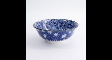 Tokyo Design Studio - Hana Blue Mixed Bowls - Ramen Kom - Tsuta Karakusa - 20,5 x 8 cm - 1200 ml
