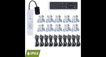 LED Veranda inbouwspot | Ø28mm | 3 W | Dimbaar - Zilver | Bundel 10 Stuks | 2700K - Warm wit